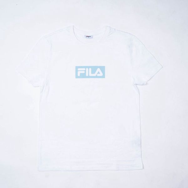 Fila Charlotte Oversized Women's T-Shirts - White/Blue,NZ 351-37615